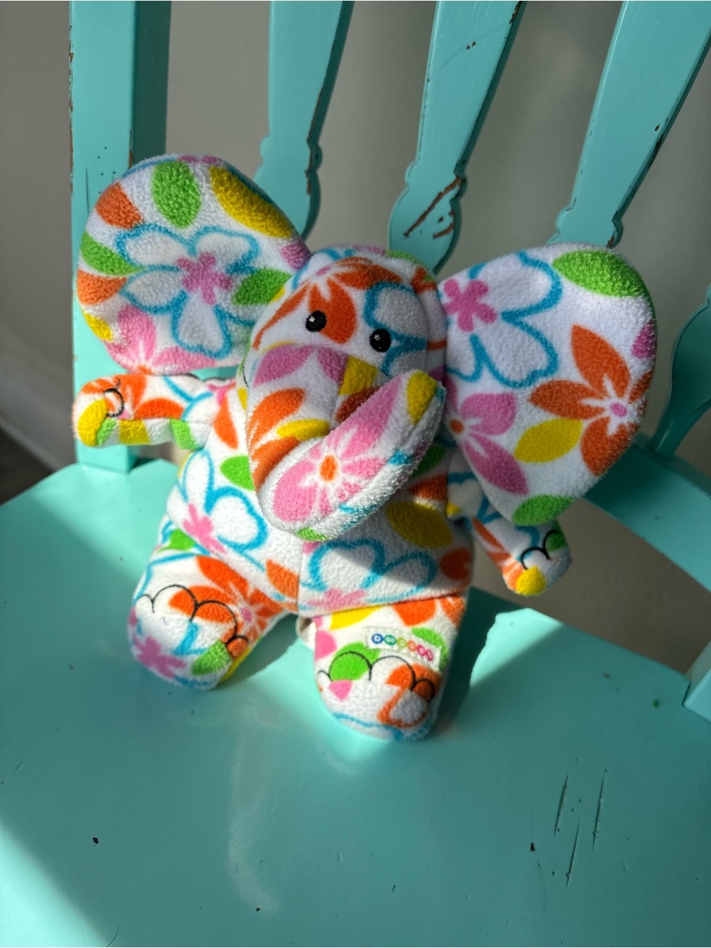 Melissa & Doug Elephant Plush Small Multicolored Flower Floral Print Beeposh